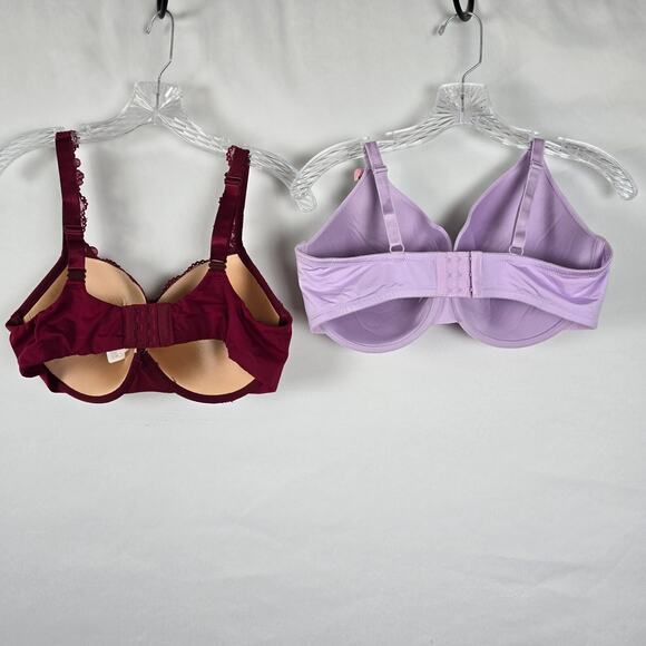 Curve Muse & Secret Treasures Bras Women's 42D Burgundy / Lavender Underwire 2pk - Picture 4 of 14